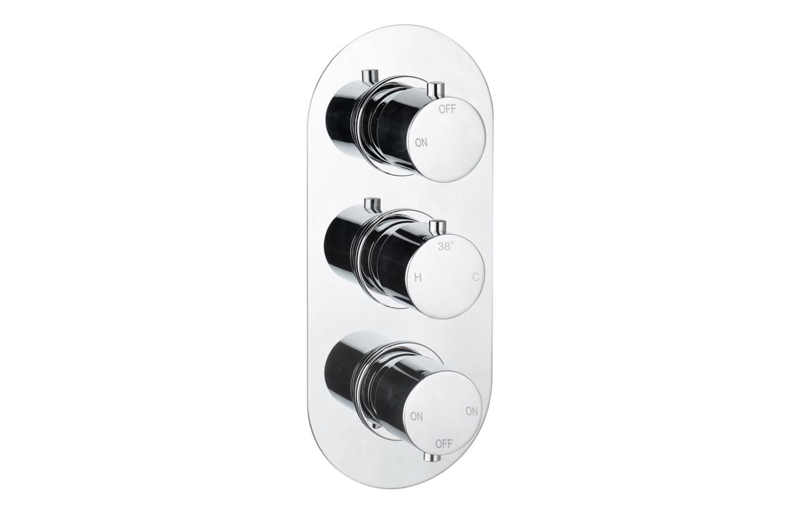 Astro Thermostatic Three Outlet Triple Shower Valve - Chrome