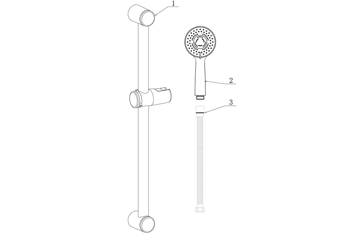 Round Slider Rail Kit & 3 Mode Handset - Image 2
