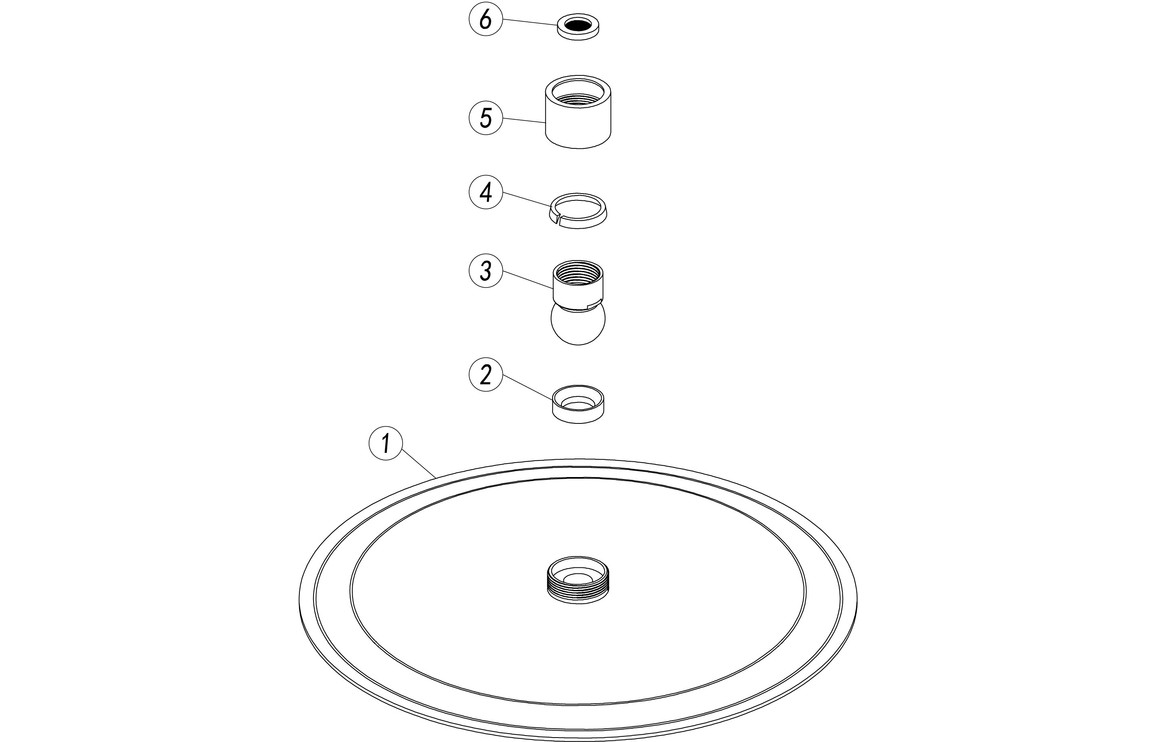 250mm Round Showerhead - Brushed Brass - Image 2