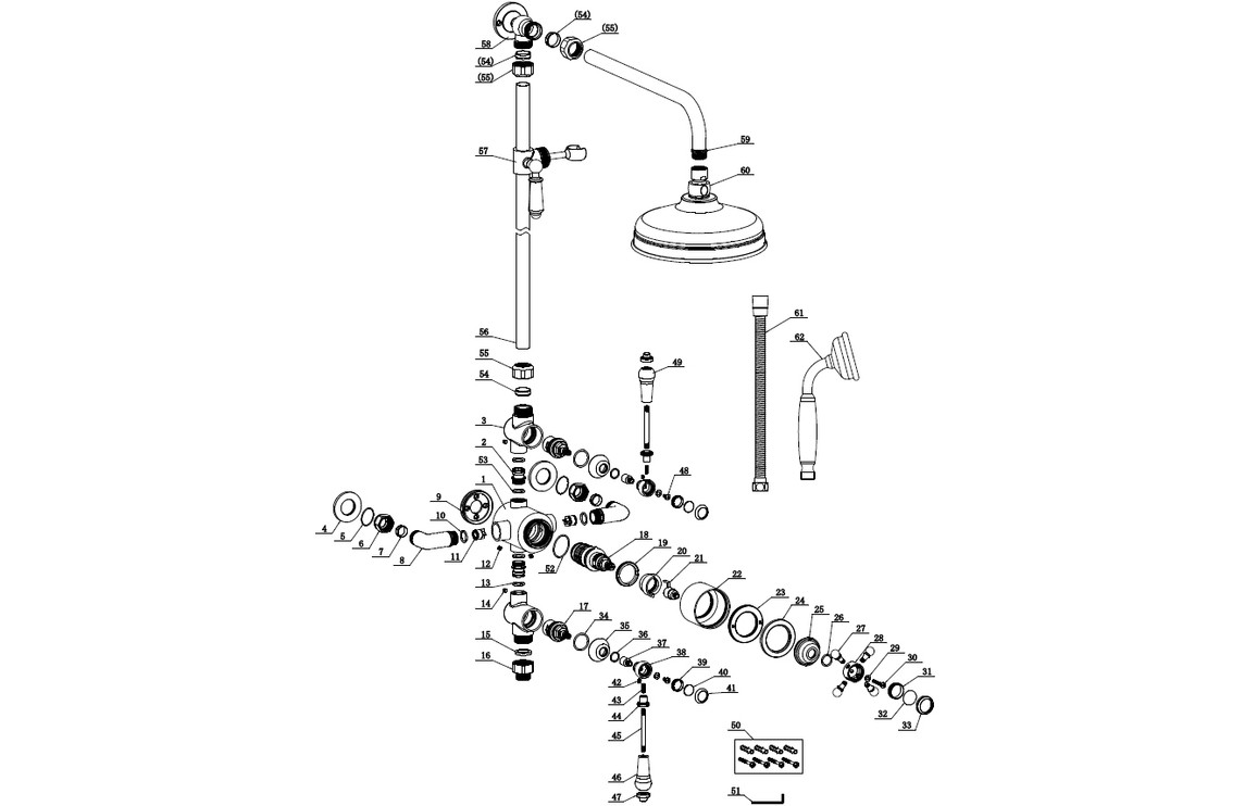 Berwick Thermostatic Shower Kit - Brushed Brass - Image 2