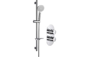 Astro Shower Pack One - Single Outlet Twin Shower Valve w/Riser Kit - Chrome