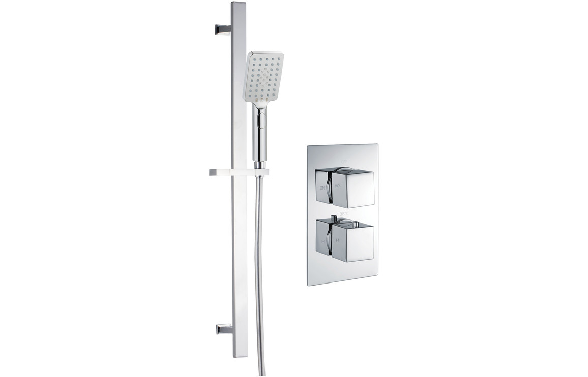 Comet Shower Pack One - Single Outlet Twin Shower Valve w/Riser Kit - Chrome