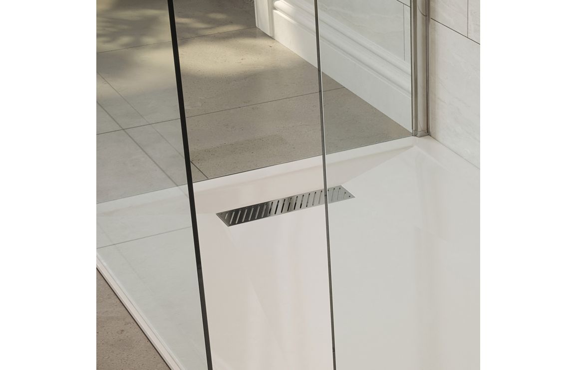 Linear Tray Waste & Cover - Chrome