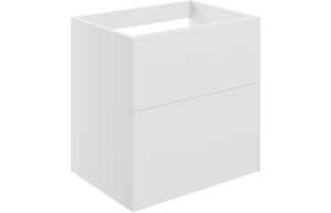 Statement 590mm Wall Hung 2 Drawer Basin Unit (No Top) - Matt White