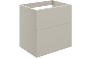Statement 590mm Wall Hung 2 Drawer Basin Unit (No Top) - Matt Latte
