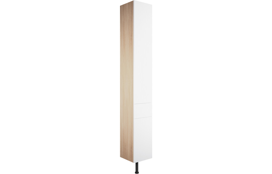 Texture 300mm 2 Door 1 Drawer Tall Unit - Matt White