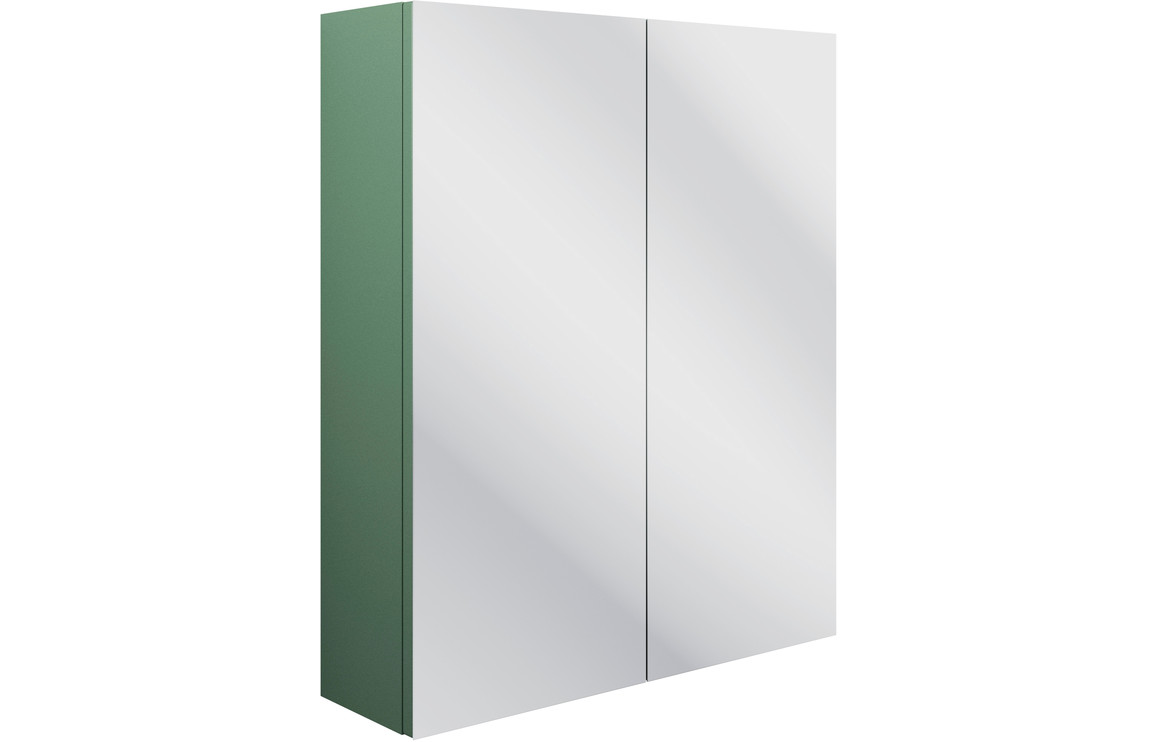Benita 600mm 2 Door Mirrored Wall Unit - Matt Sage Green