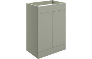 Statement 590mm Floor Standing 2 Door Basin Unit (No Top) - Matt Olive Green