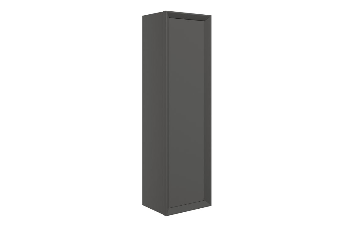 Push 345mm Wall Hung 1 Door Tall Unit - Matt Clay