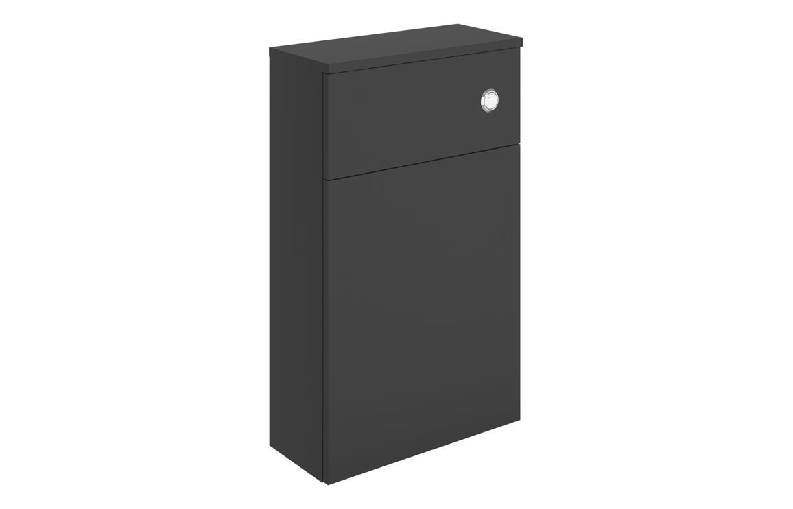 Contrast 500mm WC Unit - Matt Black & Glass