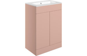 Statement 615mm Floor Standing 2 Door Basin Unit & Basin - Matt Antique Rose
