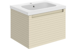 Align 615mm Wall Hung 1 Drawer Basin Unit & Basin - Matt Cotton