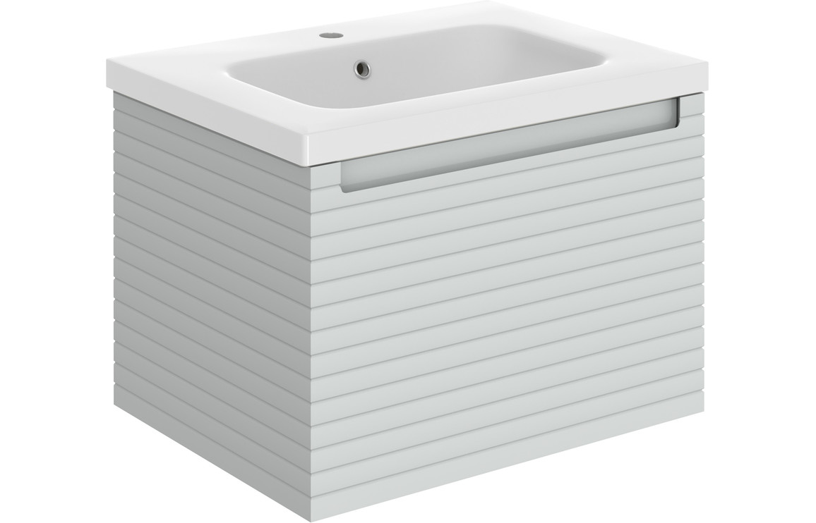 Align 615mm Wall Hung 1 Drawer Basin Unit & Basin - Matt Mineral Grey