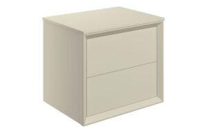 Push 600mm Wall Hung 2 Drawer Basin Unit & Top - Matt Cotton