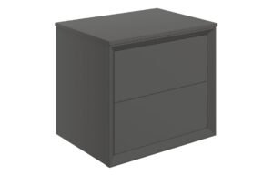 Push 600mm Wall Hung 2 Drawer Basin Unit & Top - Matt Clay
