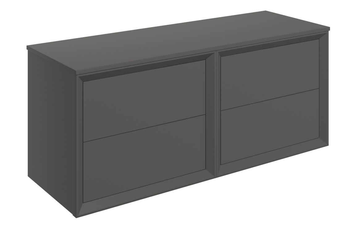 Push 1200mm Wall Hung 4 Drawer Basin Unit Run & Top - Matt Clay