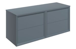 Push 1200mm Wall Hung 4 Drawer Basin Unit Run & Top - Matt Storm Blue