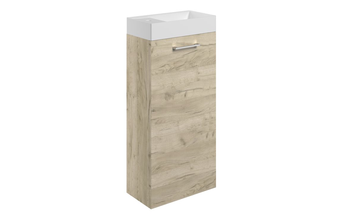 Volta Oak Door Basin Unit 410mm F/S & C/C Toilet Pack - Image 3