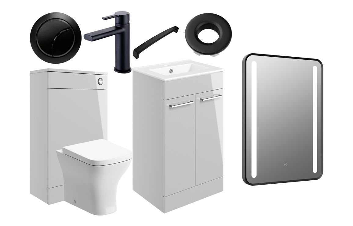 Volta F/S Furniture Pack Grey Gloss w/Black Finishes 510mm