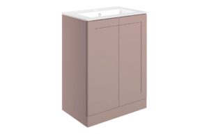 Mayfair 615mm Floor Standing 2 Door Basin Unit & Basin - Matt Peony