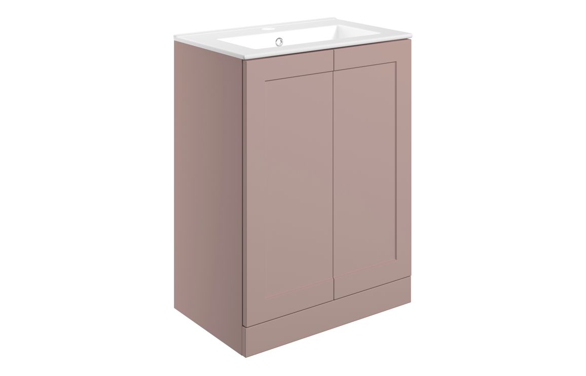 Mayfair 615mm Floor Standing 2 Door Basin Unit & Basin - Matt Peony