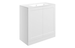 Mayfair 815mm Floor Standing 2 Door Basin Unit & Basin - Matt White