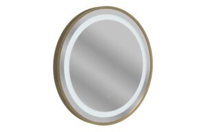 Halo 600mm Round Front-Lit LED Mirror - Brushed Bronze