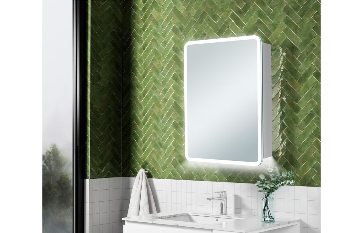 Akari 500mm 1 Door LED Mirrored Cabinet - Image 2