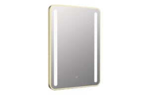 Frontier 500x700mm Rounded Front-Lit LED Mirror - Brushed Brass