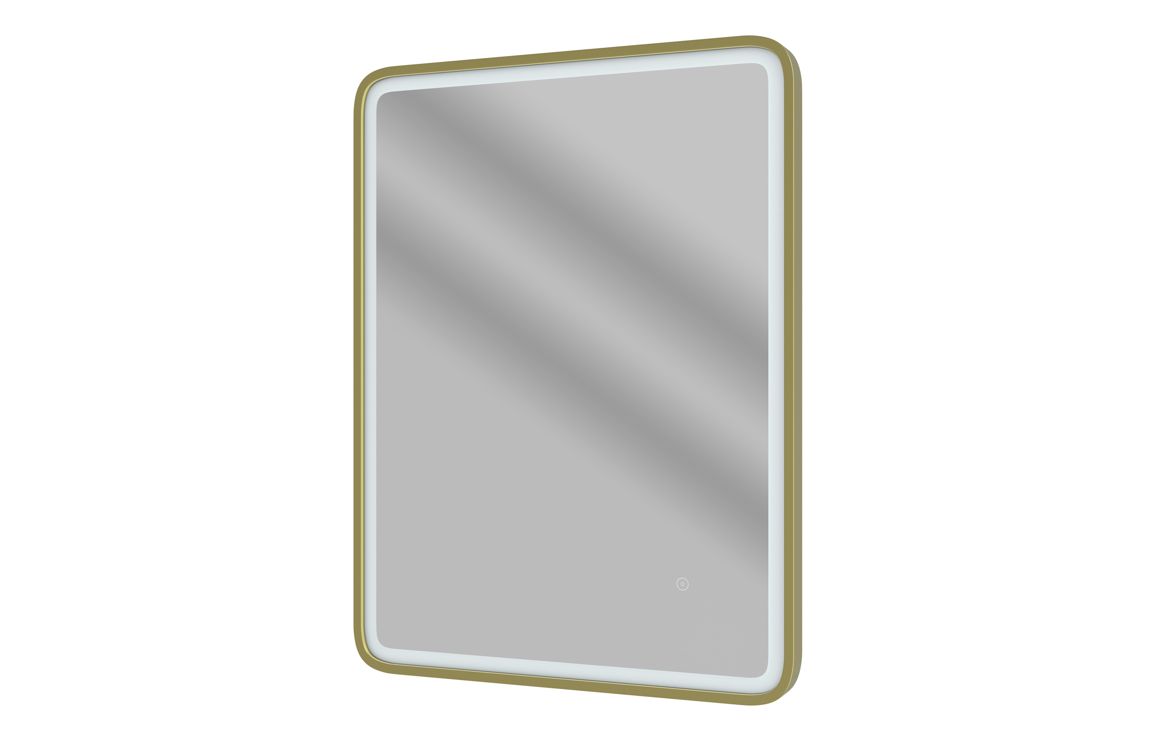 Kota 600mm Rectangle Front-Lit LED Mirror - Brushed Brass