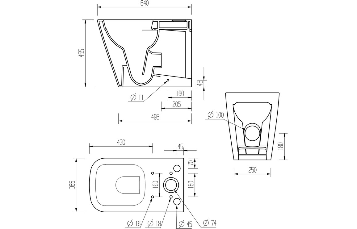 Tilia Rimless Close Coupled Fully Shrouded Comfort Height WC & Soft Close Seat - Image 5