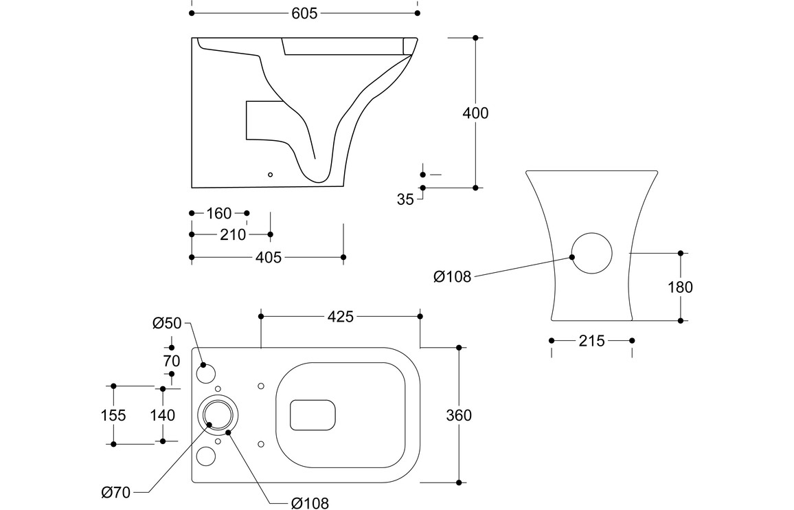 Cedarwood Short Projection Close Coupled Fully Shrouded WC & Wrapover Soft Close Seat - Image 6