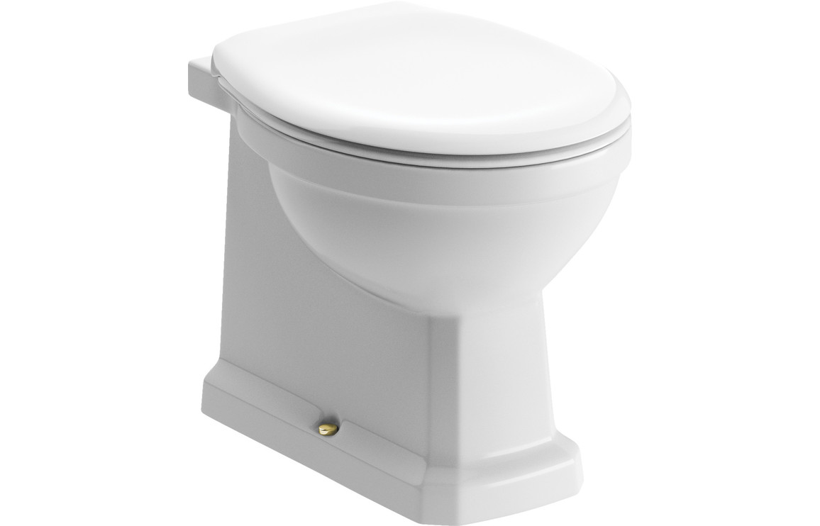 Sherbourne Back To Wall WC & Soft Close Seat w/Brushed Brass Finishes
