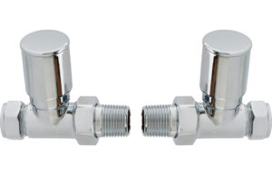 Patterned Chrome Radiator Valves - Straight