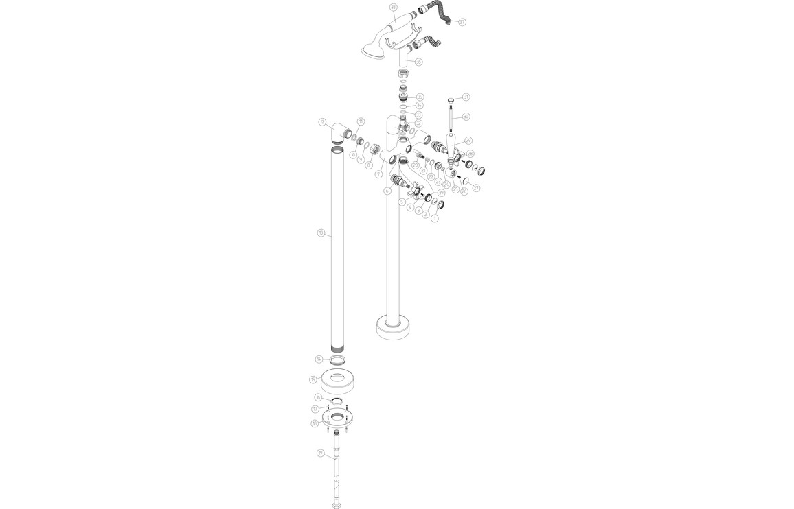 Bordon Floor Standing Bath/Shower Mixer - Chrome - Image 2