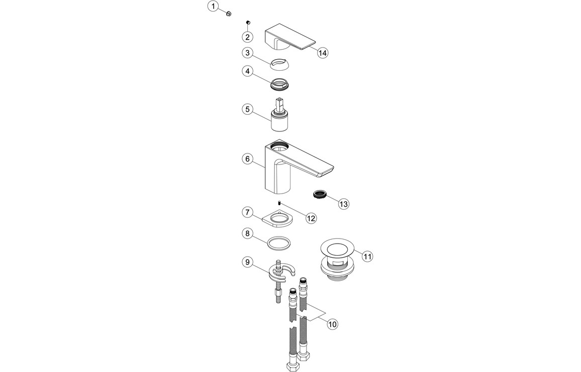 Berio Cloakroom Basin Mixer & Waste - Chrome - Image 2