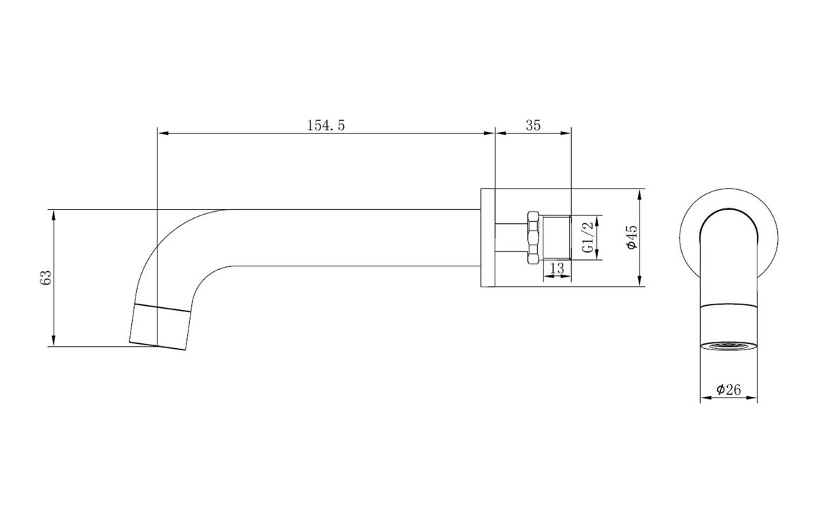 Pescara Wall Mounted Basin Mixer - Chrome - Image 2