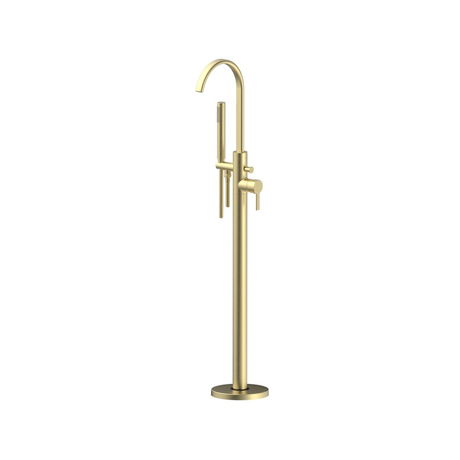 Evola Floor Standing Bath/Shower Mixer - Brushed Brass