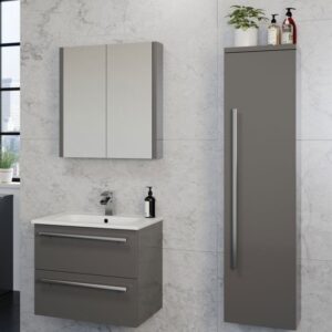 Purity 1400mm Wall Mounted Side Unit Storm Grey Gloss