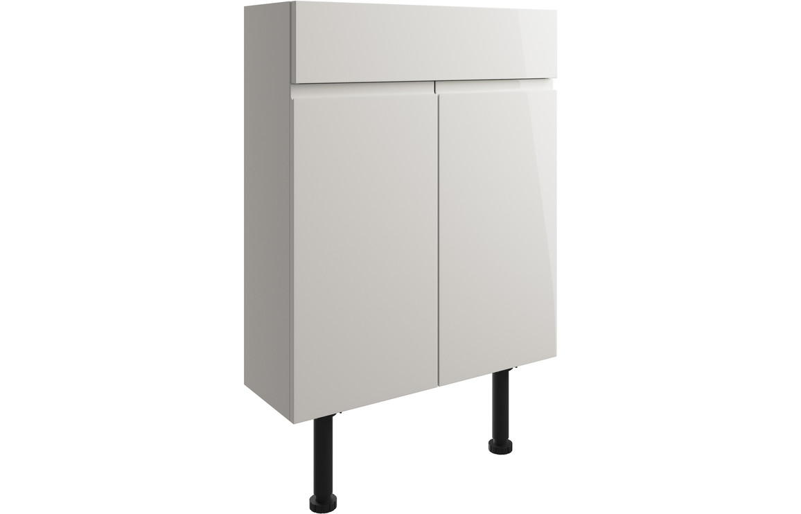 Valesso 600mm Slim 2 Door Basin Unit - Pearl Grey Gloss