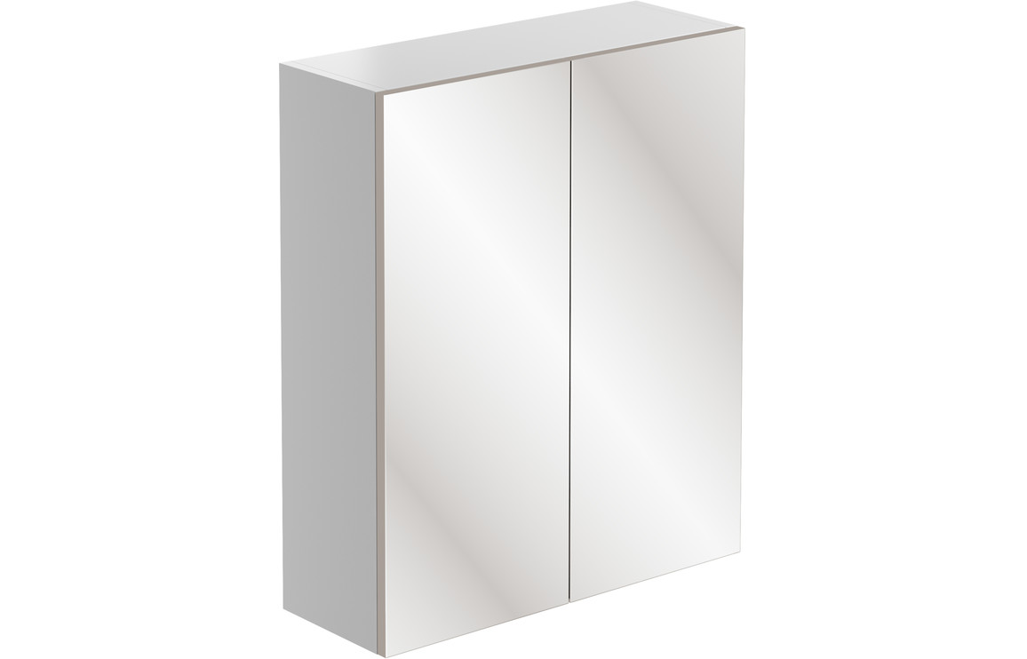 Valesso 600mm 2 Door Mirrored Wall Unit - White Gloss