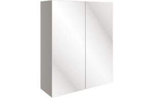 Valesso 600mm 2 Door Mirrored Wall Unit - Pearl Grey Gloss