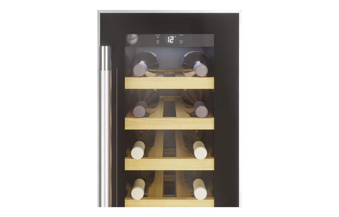 Hoover H500 HWCB 30 UK/N 30cm Wine Cooler - Black Glass & St/Steel - Image 4