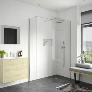 Iconix 900mm Wetroom Side Panel & Arm - Chrome