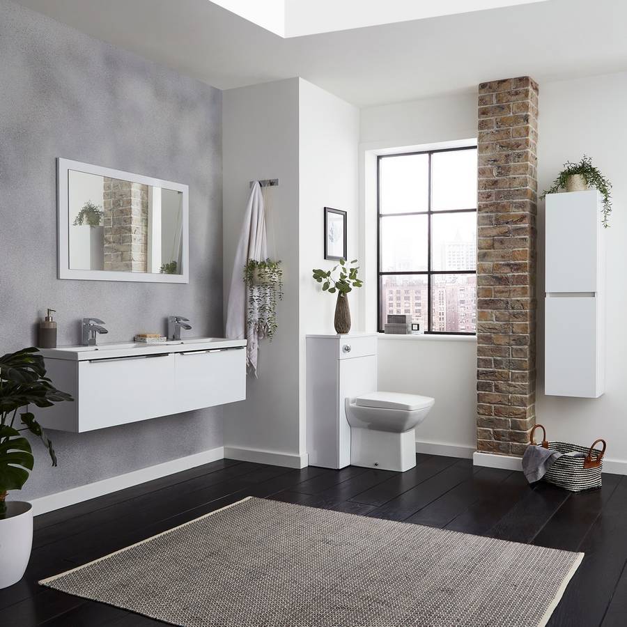 Kore Wall Hung Tall Unit Gloss White - Image 2