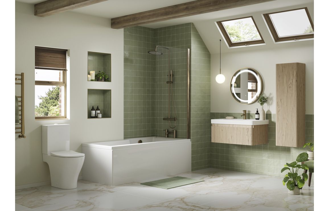 Kuba 605mm Wall Hung 1 Drawer Basin Unit & Basin - Textured Oak - Image 2