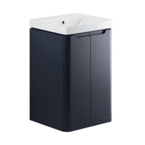 Lambra 500mm 2 Door Floor Standing Cloakroom Basin Unit - Matt Indigo