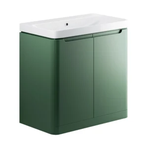 Lambra 800mm 2 Door Floor Standing Basin Unit - Matt Sage Green