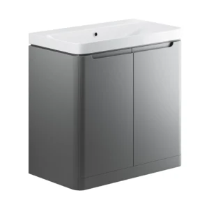 Lambra 805mm 2 Door Floor Standing Basin Unit - Matt Grey