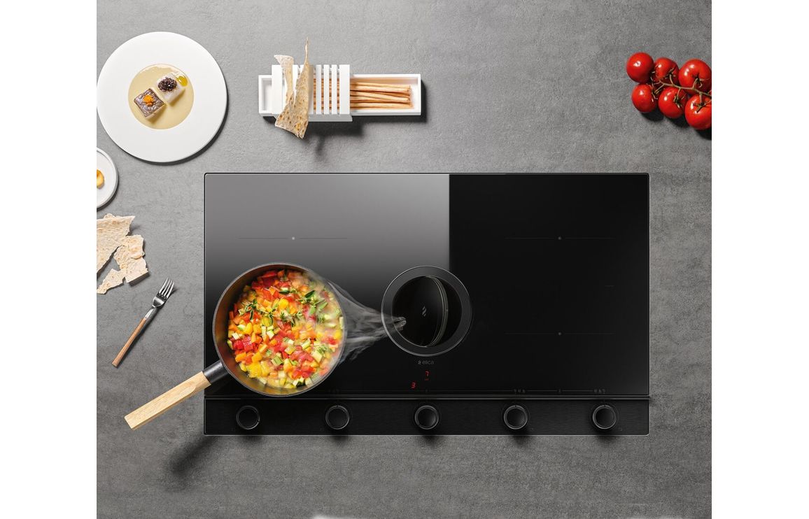 Elica NikolaTesla Unplugged 90cm Venting Induction Hob (Ducting) - Black - Image 4